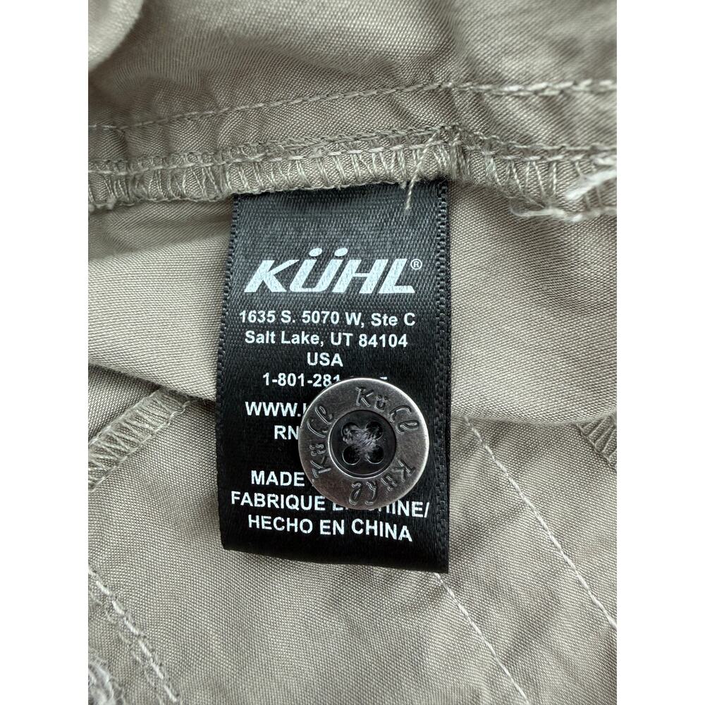 KUHL Tan Cargo Hiking Shorts 8 Long Capri Contrast Stitch Stretch Trail Pants - Picture 8 of 10